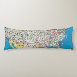 American Airlines system map Body Pillow