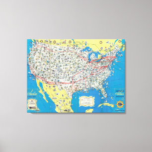 American Airlines system map Canvas Print