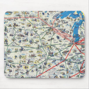 American Airlines system map Mouse Pad