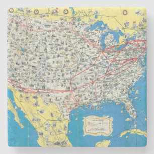 American Airlines system map Stone Coaster