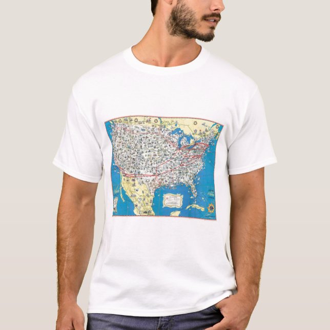 American Airlines system map T-Shirt (Front)