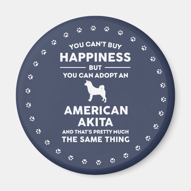 American Akita Adoption Happiness Magnet (Front)