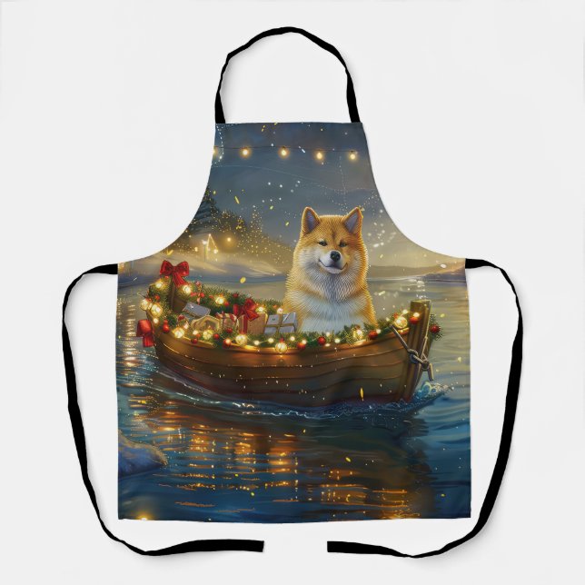 American Akita Christmas Festive Voyage Apron (Front)