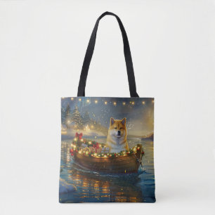 American Akita Christmas Festive Voyage Tote Bag