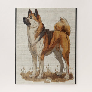 American Akita dog from Fairy tale book 4 Jigsaw Puzzle