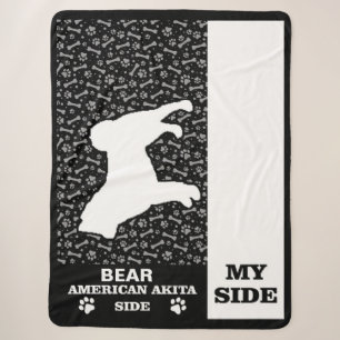 American Akita Funny Side Of Bed  Sherpa Blanket