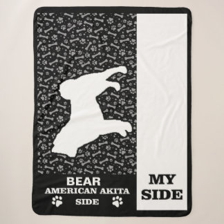 American Akita Funny Side Of Bed Sherpa Blanket
