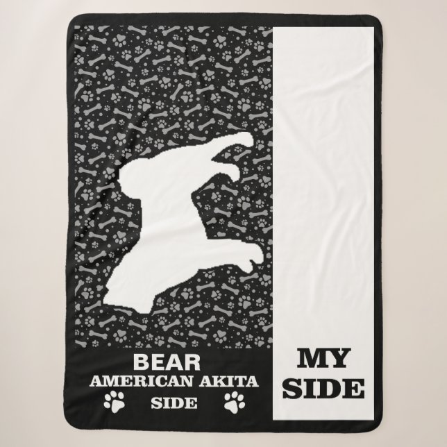 American Akita Funny Side Of Bed  Sherpa Blanket (Front)