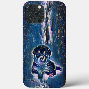 American Akita Puppy Blue Starry Night iPhone 13 Pro Max Case