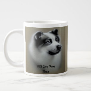 American Akita Vintage Style Oil Painting Large Coffee Mug