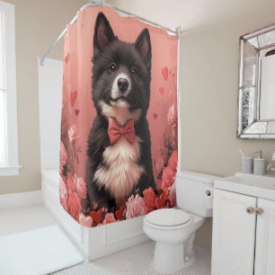 American Akita with Roses - Valentine's Day