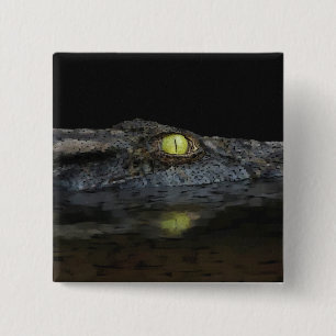 American Alligator 2 Inch Square Button