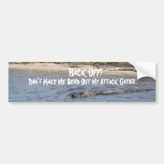 American Alligator Swimming Marsh Personalize Bumper Sticker (Front)