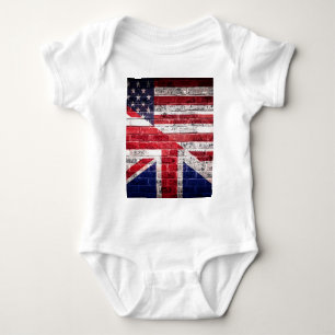 American and British flag. Baby Bodysuit