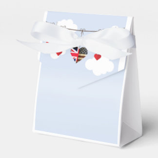 American and British flags, Heart Royal Wedding Favor Box