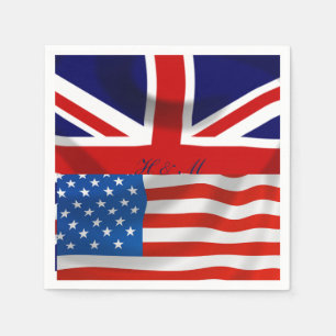 American and British flags,  Royal Wedding Napkin