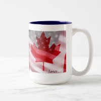 American and Canadian flags coffee mug