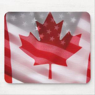 American and Canadian flags mouspad Mouse Pad