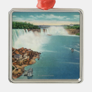American and Horseshoe Falls Metal Ornament