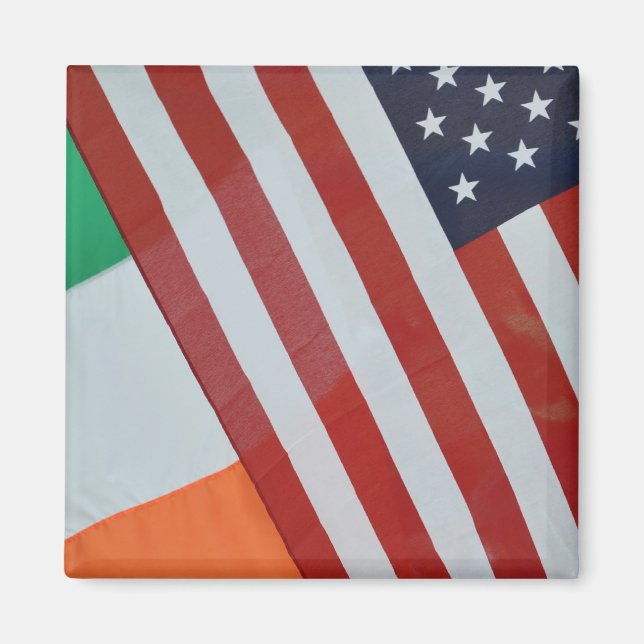 American and Irish Flags Magnet (Front)