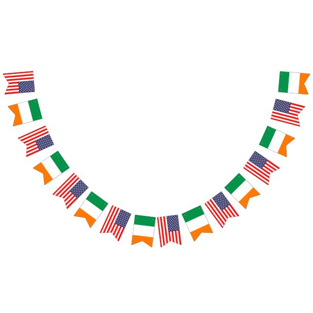 American and Irish international wedding party Bunting Flags (All)