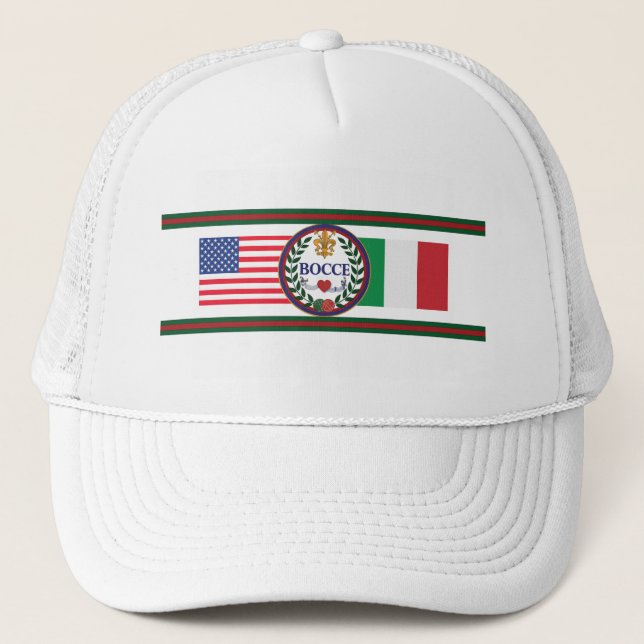 American and Italian flag Trucker's Hat (Front)