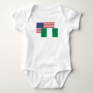 American And Nigerian Flag Baby Bodysuit