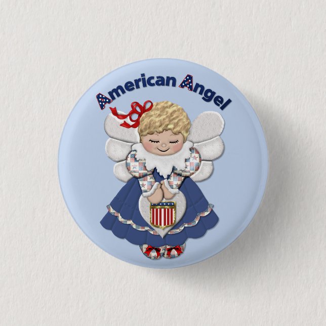 American Angel 1 Inch Round Button (Front)