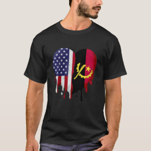 American Angolan Heritage Month Angola Flag Heart T-Shirt
