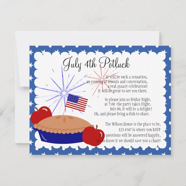 American Apple Pie Invitation (Front)
