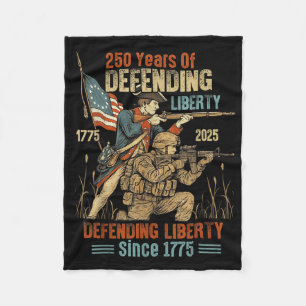 American Army 250th Anniversary Defending Liberty Fleece Blanket