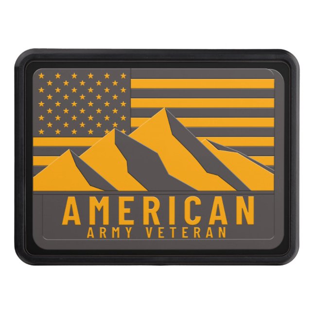 American Army Veteran Trailer Hitch Cover (Front)