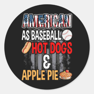 American As Bysebyll Hotdog And Apple Pie Classic Round Sticker