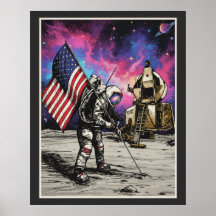 American Astronaut Patriotic Vivid Colors