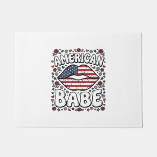 American Babe Patriotic Vintage Engraving Design_1 Doormat