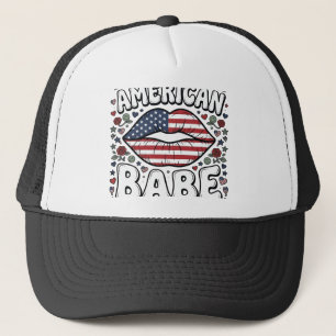 American Babe Patriotic Vintage Engraving Design_1 Trucker Hat