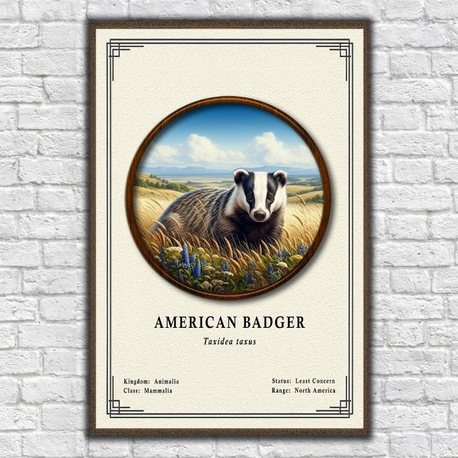 American Badger Zoology Series Poster (Creator Uploaded)
