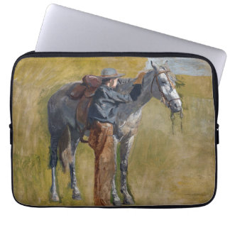 American Badlands of Old West Cowboy & Horse Laptop Sleeve