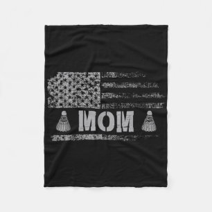 American Badminton Mom Usa Flag Team Badminton Fleece Blanket