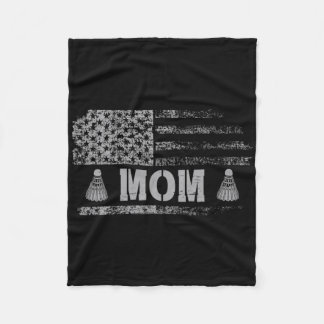 American Badminton Mom Usa Flag Team Badminton  Fleece Blanket