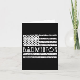 American Badminton Usa Flag Shuttles Funny Patriot Card