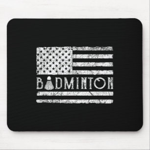 American Badminton Usa Flag Shuttles Funny Patriot Mouse Pad