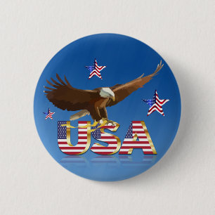American bald eagle 2 inch round button
