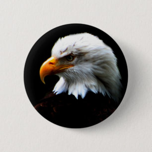 AMERICAN BALD EAGLE 2 INCH ROUND BUTTON