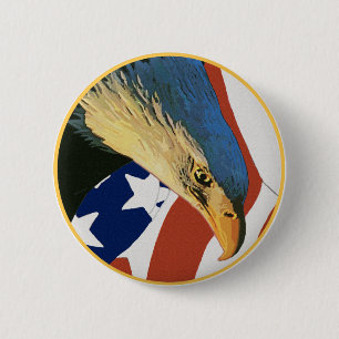 American Bald Eagle 2 Inch Round Button