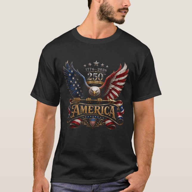 American Bald Eagle 4th Of July T-Shirt (Front)