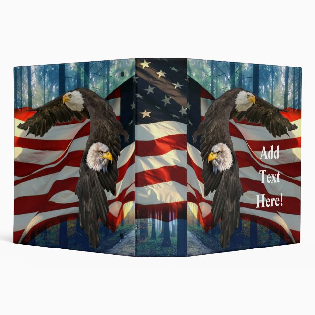 American Bald Eagle American Flag Binder (Background)