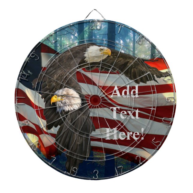American Bald Eagle American Flag Dartboard (Front)
