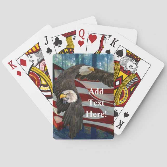 American Bald Eagle American Flag  Playing Cards (Back)