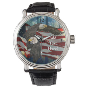 American Bald Eagle American Flag Watch